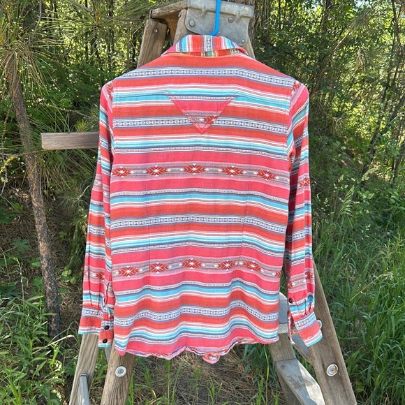 Ariat Red and Blue Button Down Shirt with Classic Collar - Picture 4 of 6